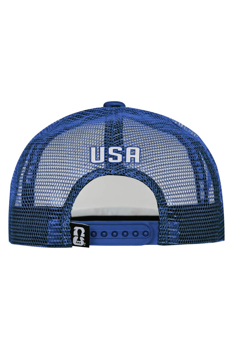 Men's Outerstuff  White/Royal USMNT Defender Adjustable Trucker Hat, Alternate, color, White