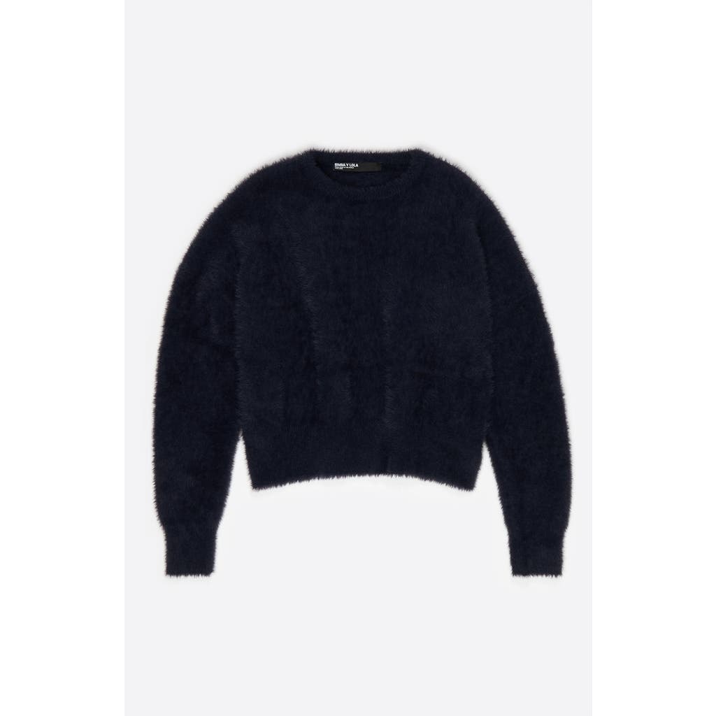 Bimba Y Lola Fur Balloon Sweater In Black