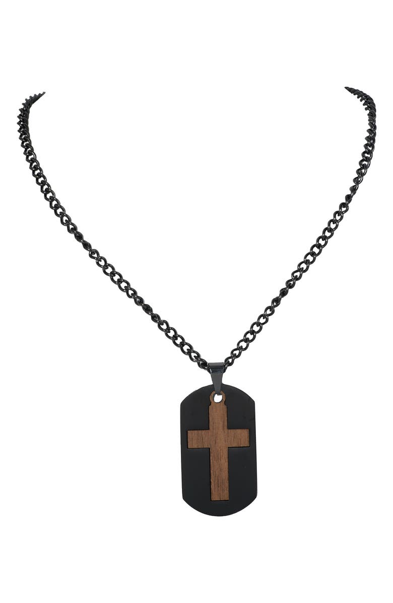 AMERICAN EXCHANGE Cross Dog Tag Pendant Necklace, Alternate, color, Gun