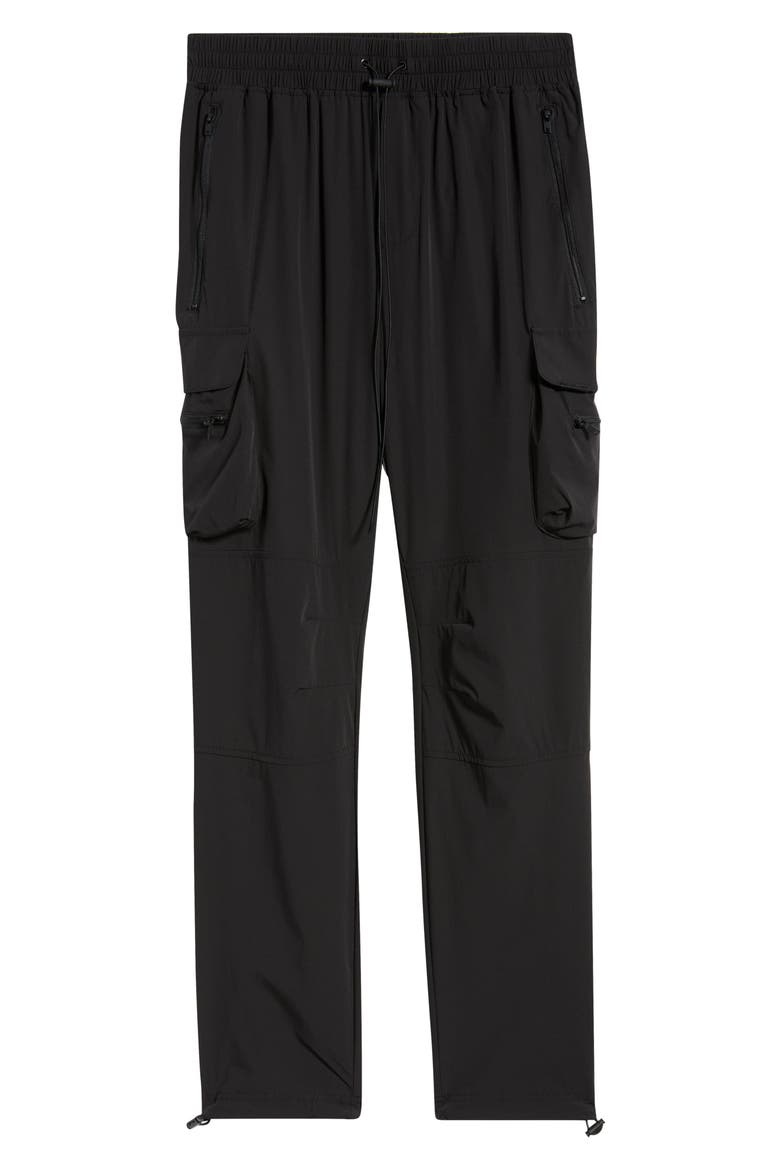 DNA Water Repellent Drawstring Cargo Pants, Alternate, color, JET BLACK