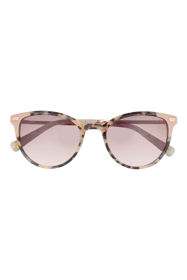 52mm Round Sunglasses, Main, color, IVORY TORTOISE