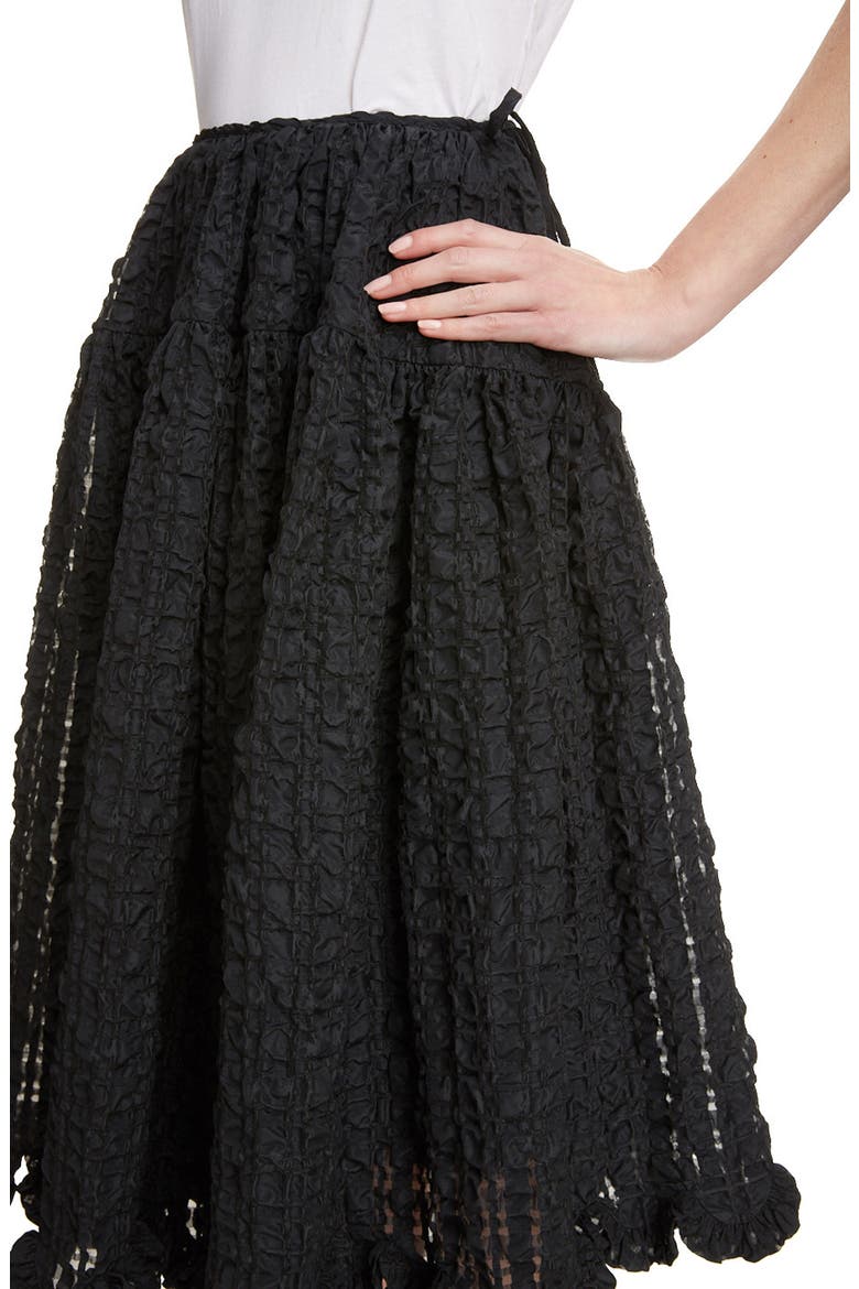 Kasumi Seersucker Skirt, Alternate, color, BLACK