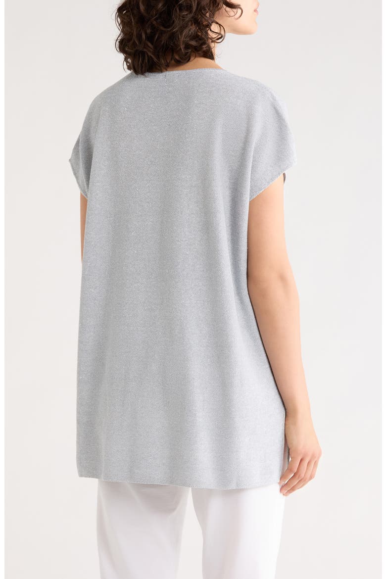 V-Neck Organic Linen & Organic Cotton Blend Sweater Tunic, Alternate, color, GEYSER