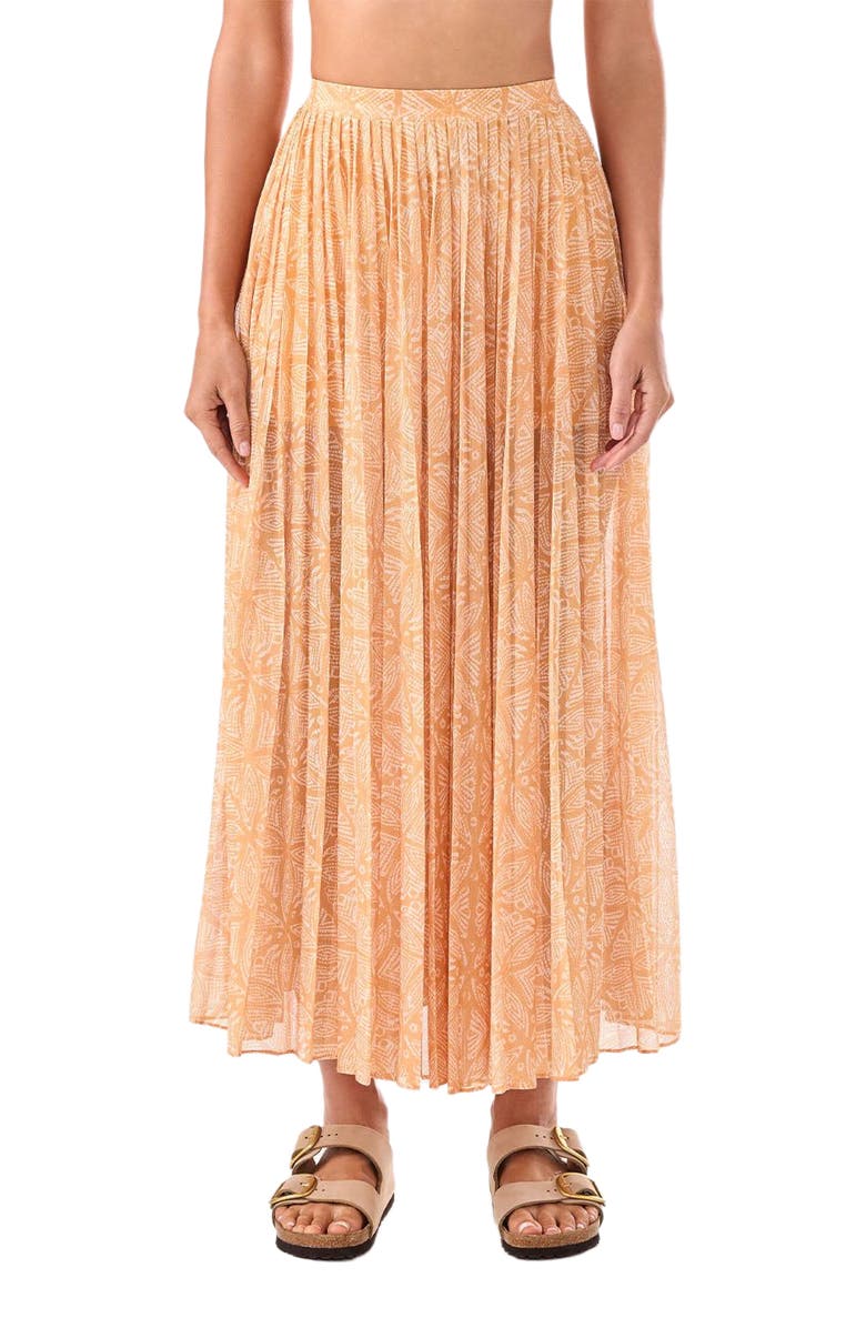 Tavi Pleated Active Coverup Skirt, Alternate, color, Apricot Batik