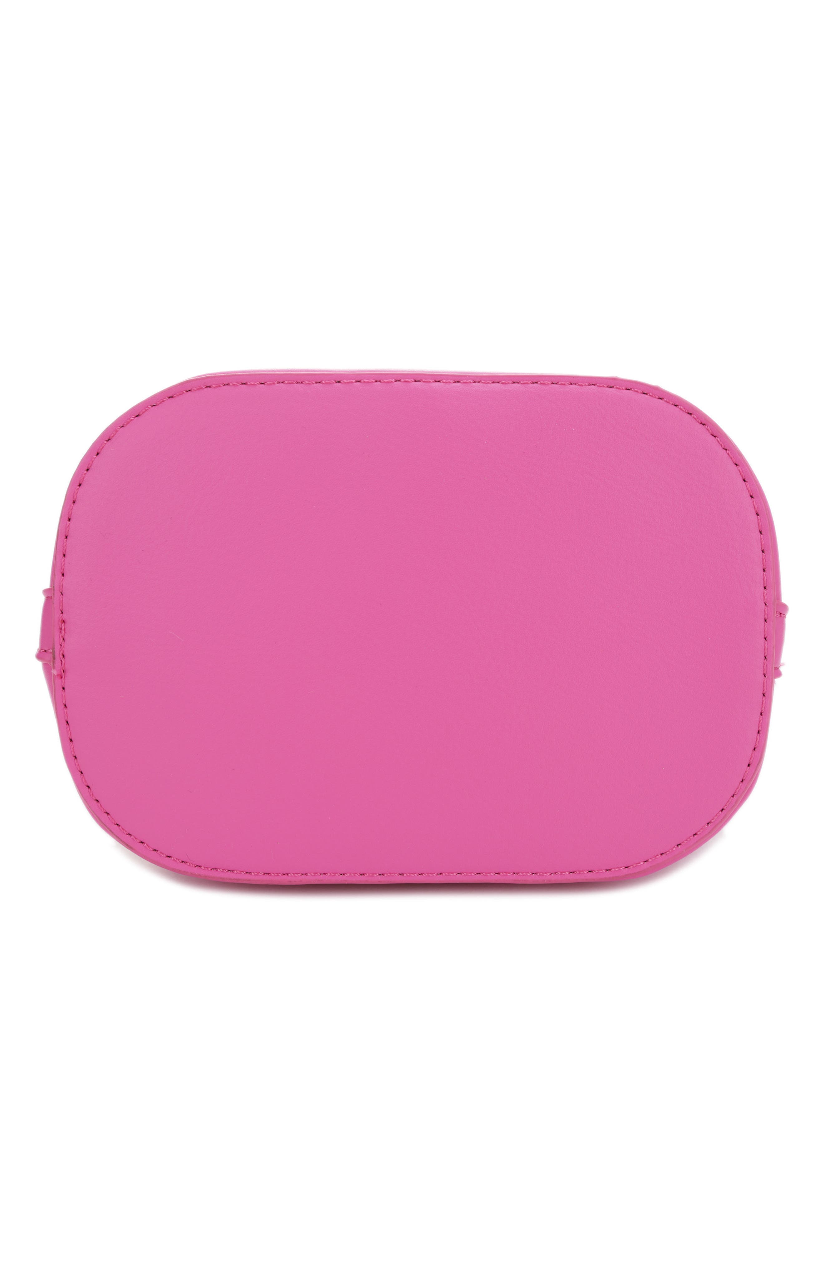 Mali + Lili Ella Nylon & Vegan Leather Bucket Bag, Alternate, color, Fuchsia