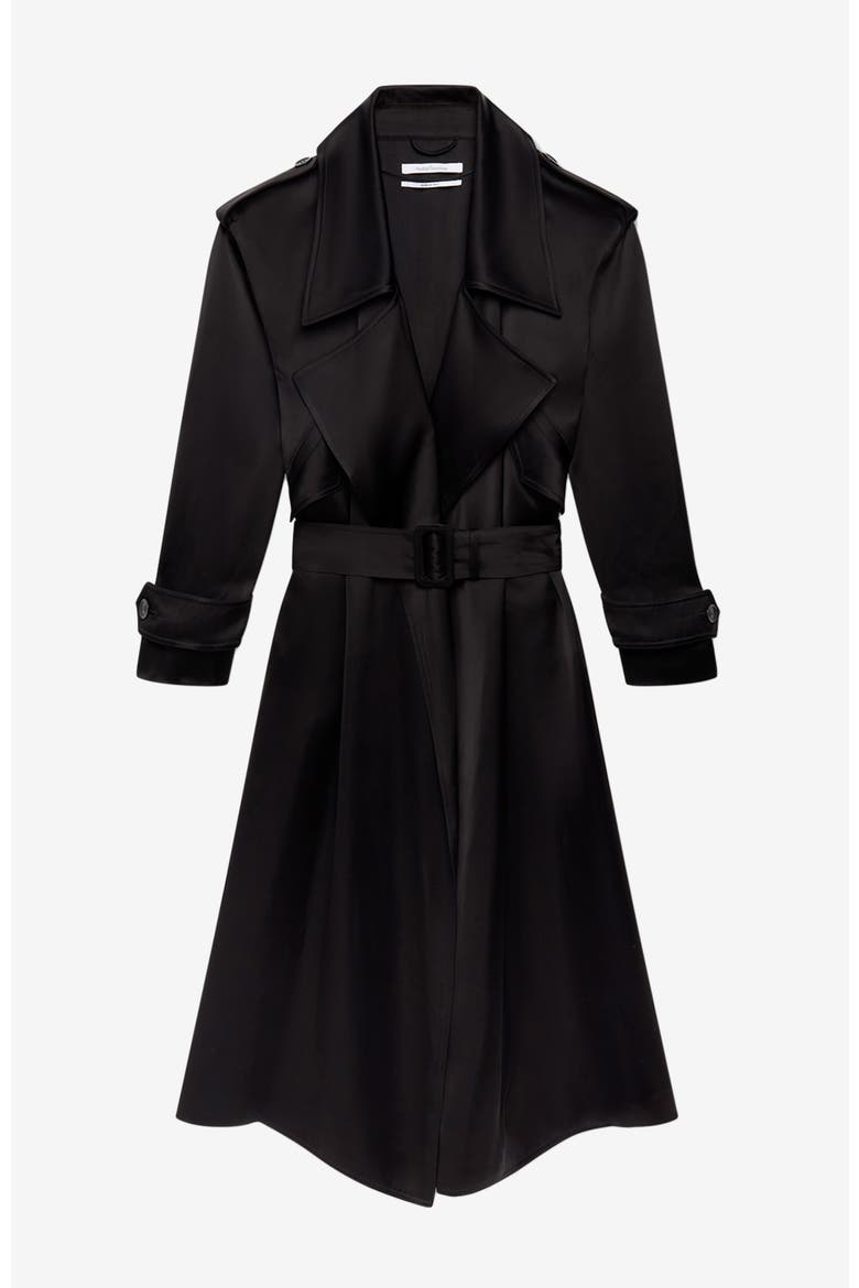 Satin Soft Trench, Alternate, color, BLACK