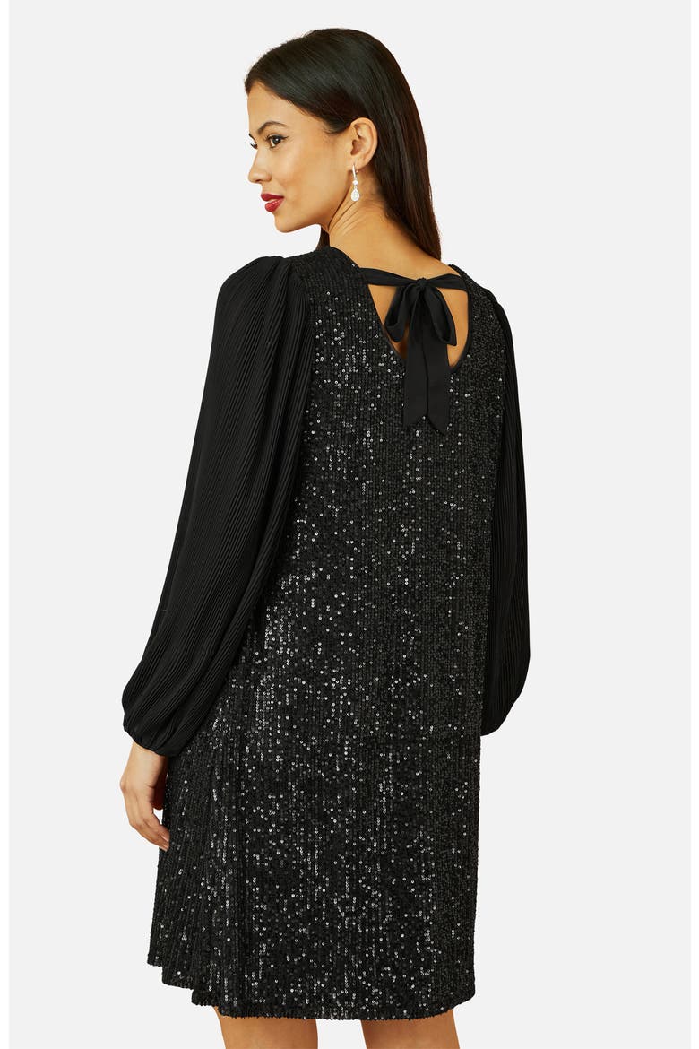 Velvet Sequin Tunic Dress, Alternate, color, Black