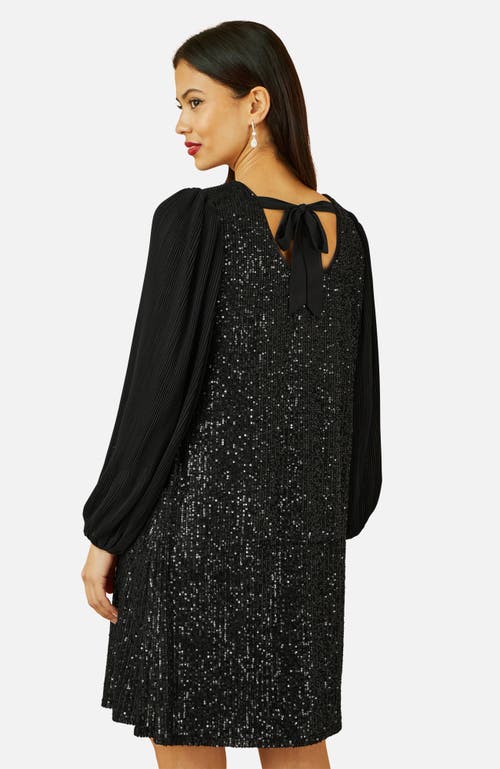 Yumi Velvet Sequin Tunic Dress In Black