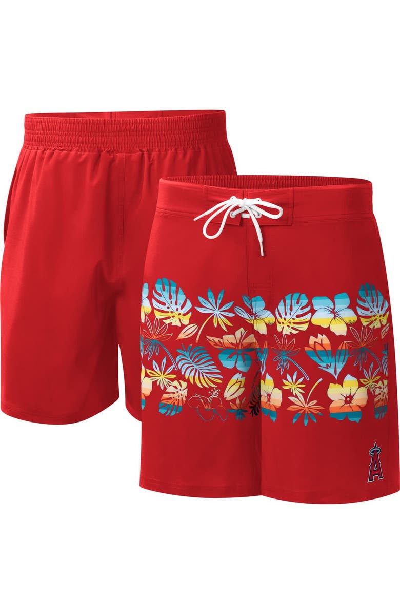 G-III SPORTS BY CARL BANKS Men's G-III Sports by Carl Banks Red Los Angeles Angels Breeze Volley Swim Shorts, Alternate, color, Red