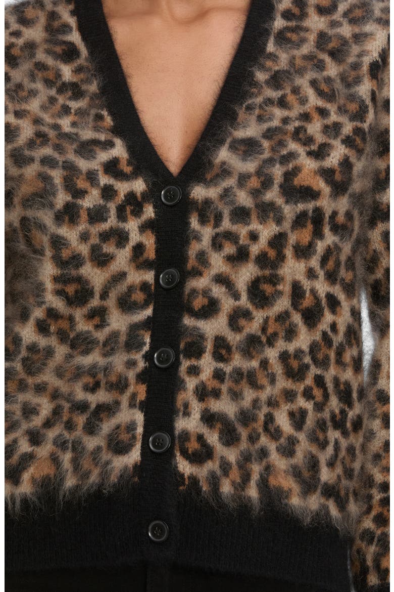 The Brushed Leopard Cashmere Cardigan, Alternate, color, LEOPARD