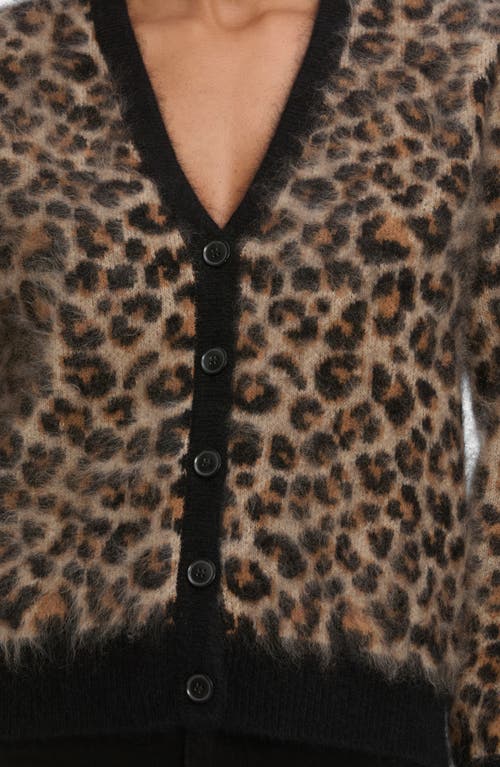 Frame The Brushed Leopard Cashmere Cardigan In Animal Print