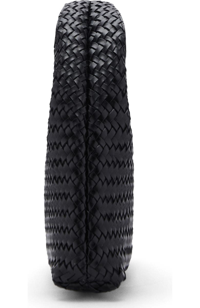 MANGO Braided Leather Top Handle Bag, Alternate, color, Black