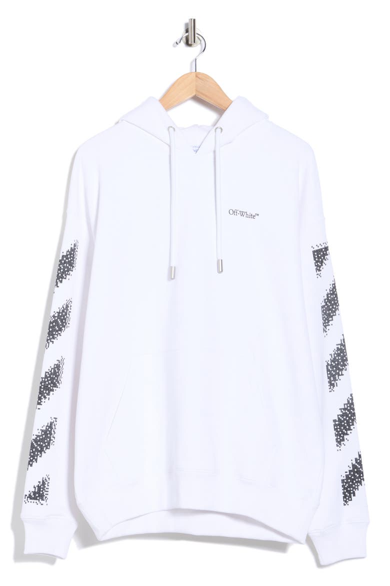 Pixel Diagonal Skate Hoodie, Alternate, color, WHITE-BLACK