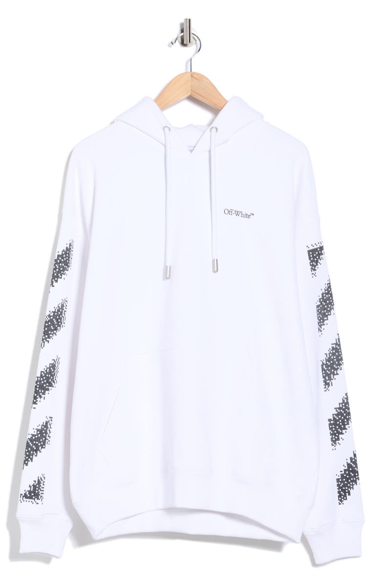 Off-White Pixel Diagonal Skate Hoodie, Alternate, color, White-Black