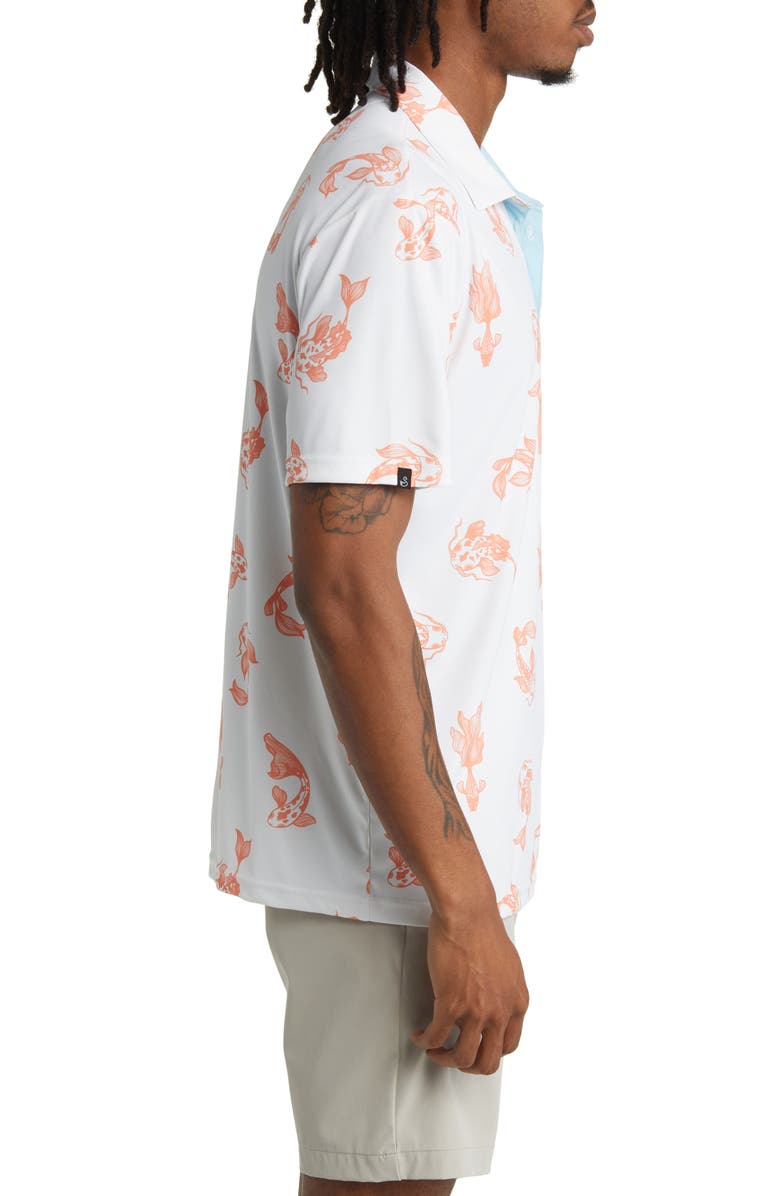 Swannies Finn Koi Print Golf Polo, Alternate, color, 