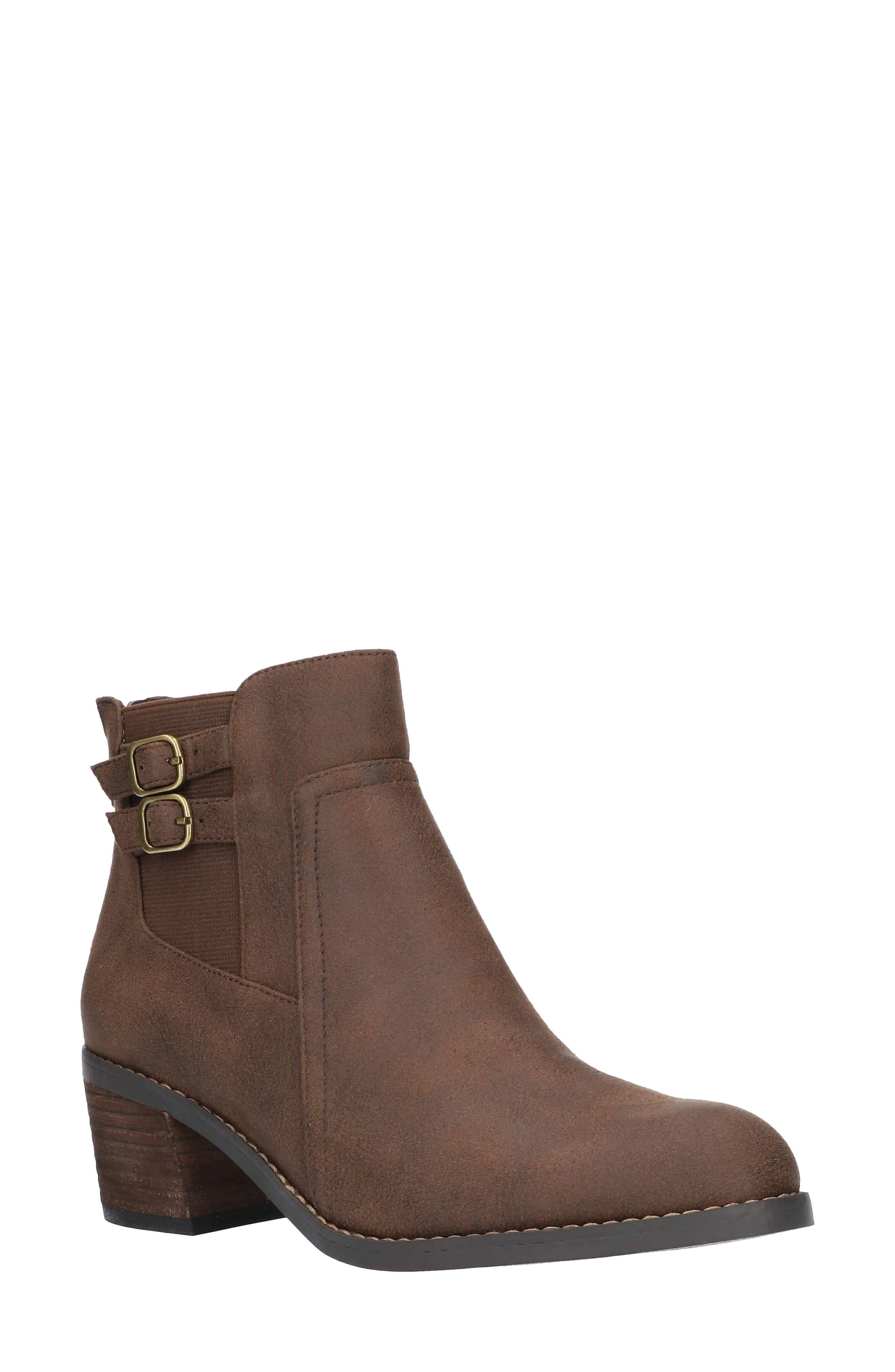 Merilyn Bootie, Main, color, BROWN FAUX LEATHER