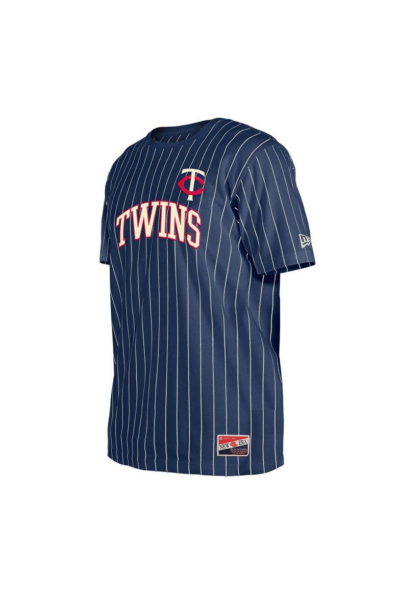 Men's New Era Navy Minnesota Twins Throwback Pinstripe T-Shirt, Alternate, color, Navy