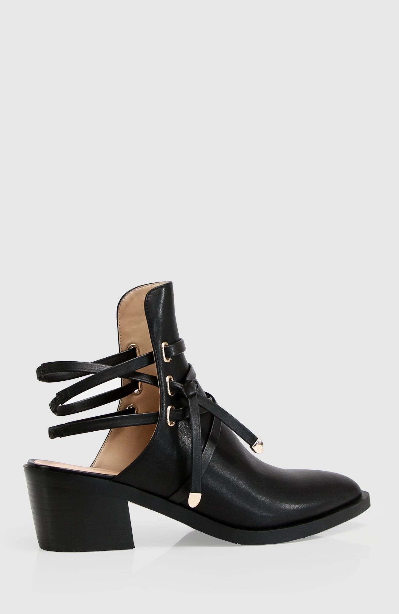 Belle & Bloom Can't Be Tamed Open Back Boot, Alternate, color, Black