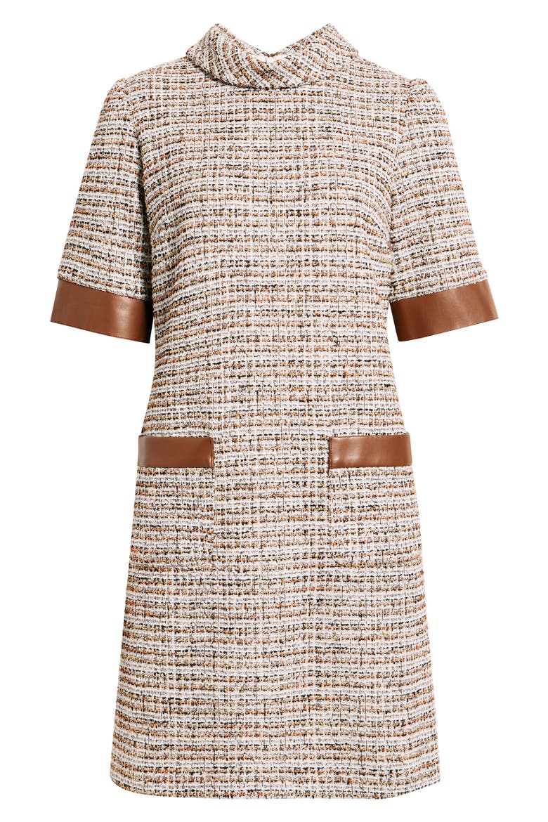 Metallic Tweed Dress, Alternate, color, BROWN MULTI
