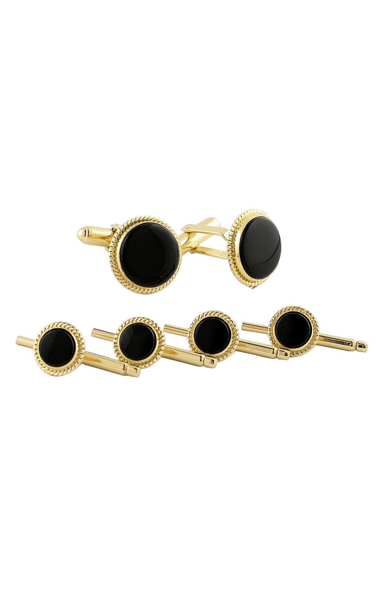 David Donahue Men's Onyx Cuff Link & Stud Set, Main, color, Gold