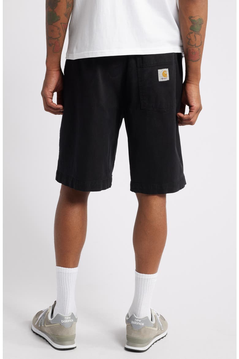 Floyde Relaxed Fit Twill Shorts, Alternate, color, BLACK GARMENT DYED