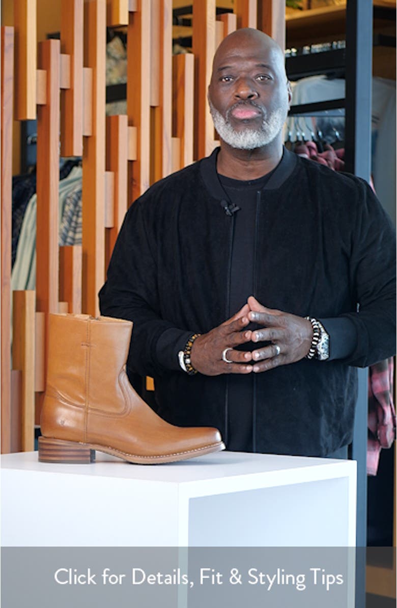 Campus Leather Plain Toe Zip Boot, sales video thumbnail