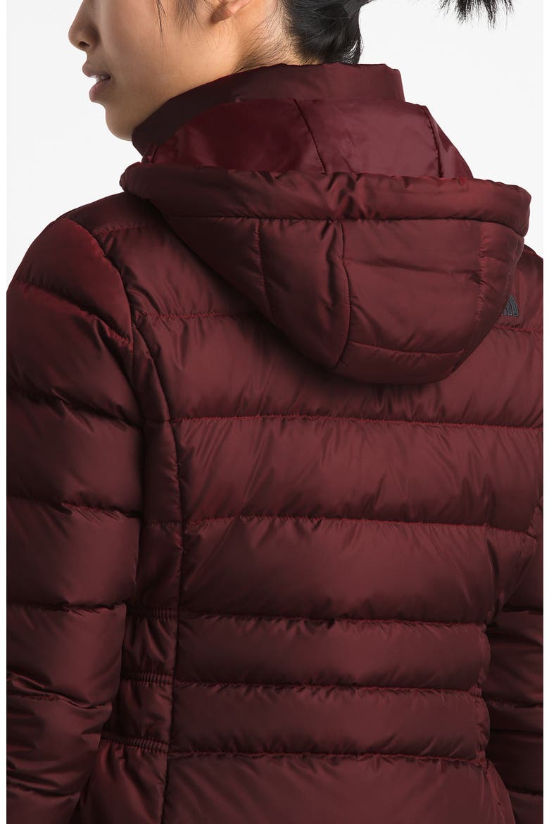 Gotham II Hooded Water Resistant 550-Fill-Power Down Jacket with Faux Fur Trim, Alternate, color, DEEP GARNET RED
