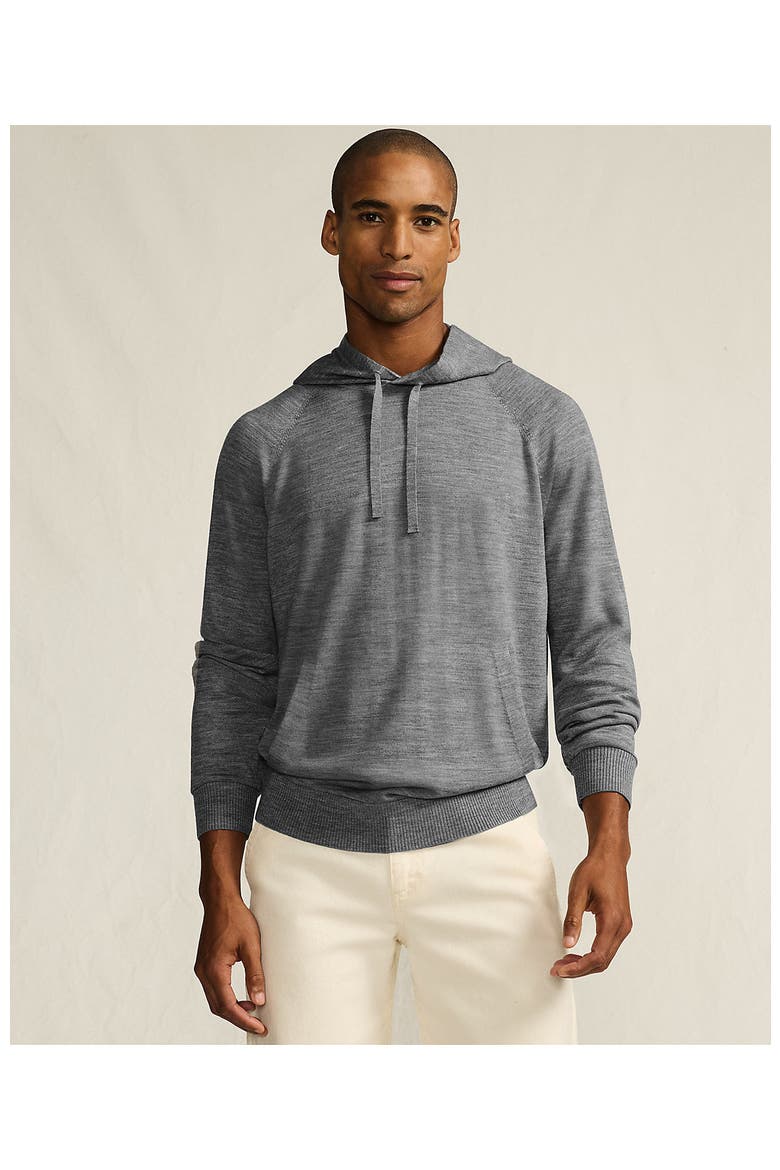 Long Sleeve Washable Merino Pullover Hoodie, Alternate, color, Pewter Heather
