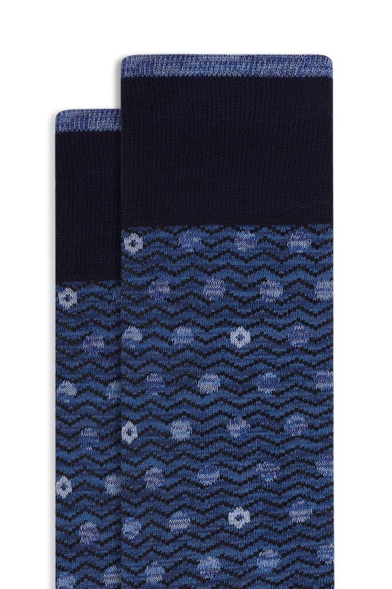 Space Dye Dot Cotton Blend Dress Socks, Alternate, color, NAVY