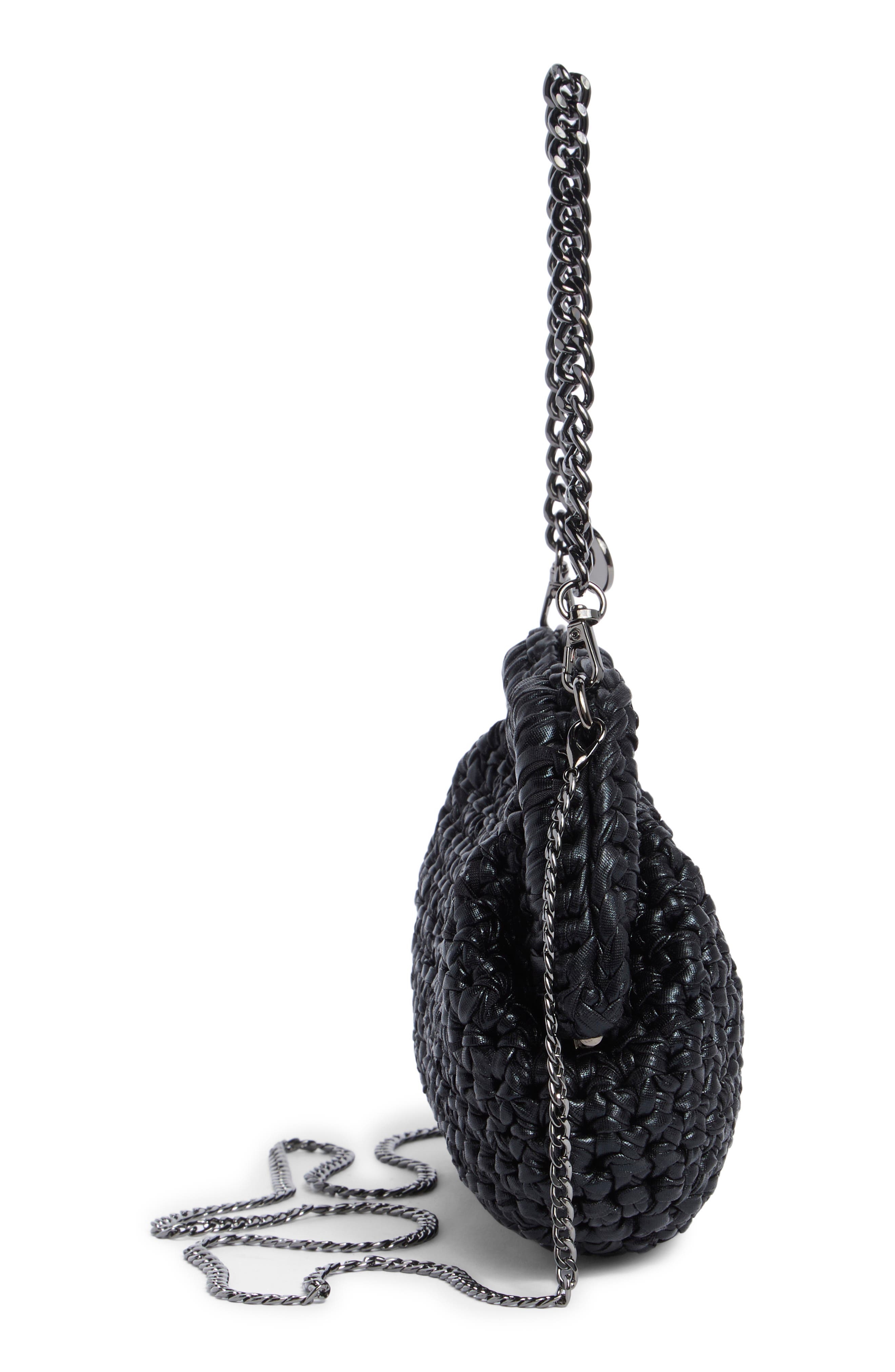 Taylor Crochet Clutch, Alternate, color, BLACK