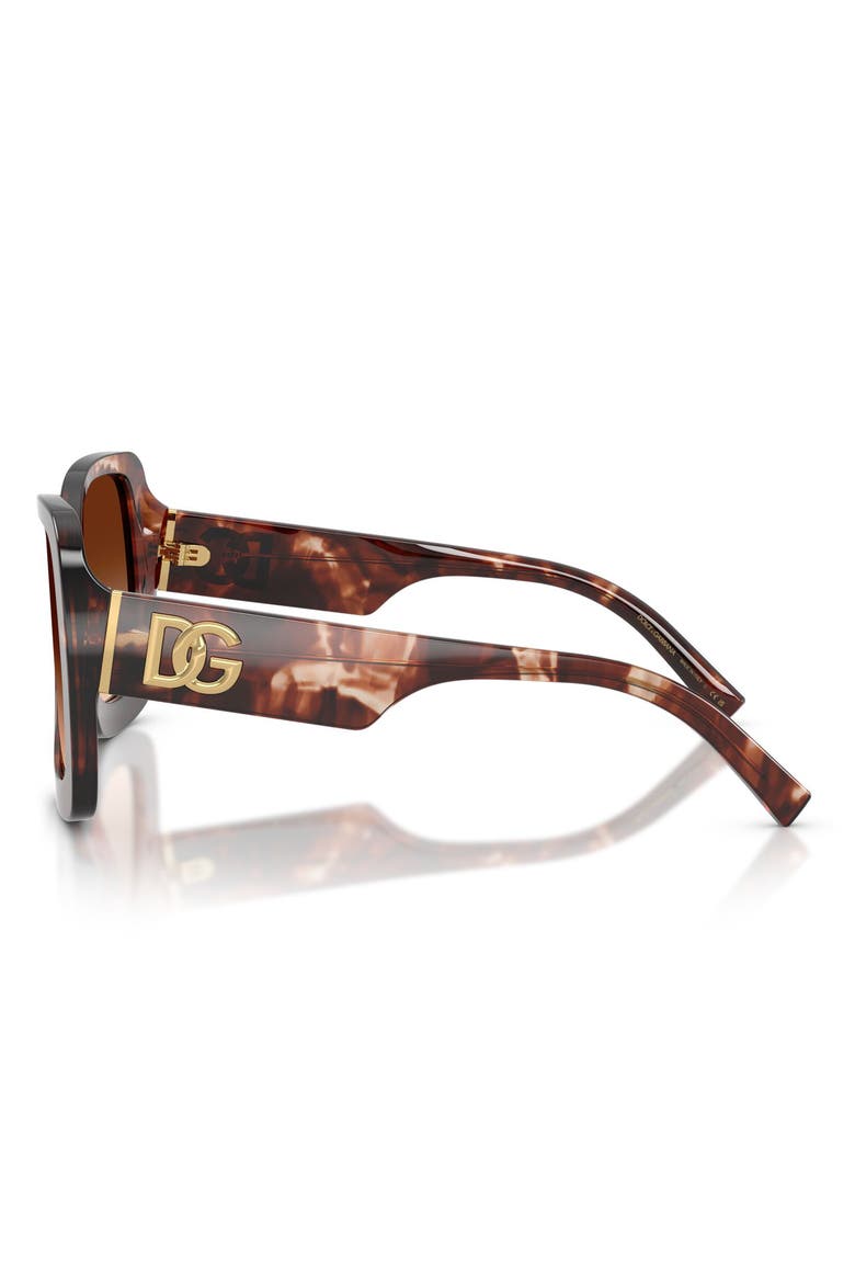 55mm Gradient Square Sunglasses, Alternate, color, DARK RED HAVANA / BROWN