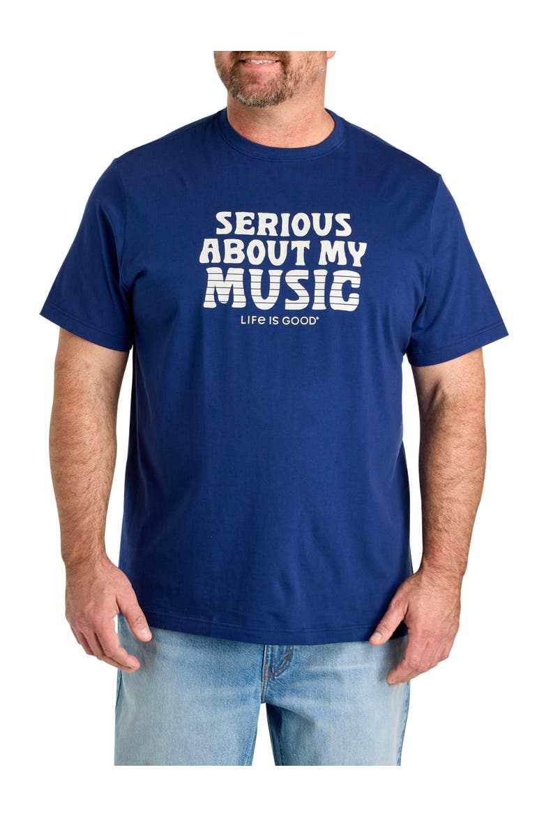 Big & Tall Serious About My Music Graphic Tee, Main, color, NAVY