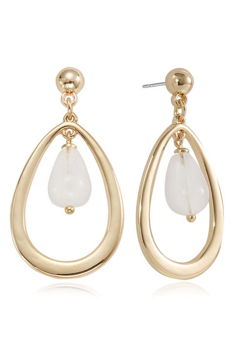 Stone Teardrop Earrings