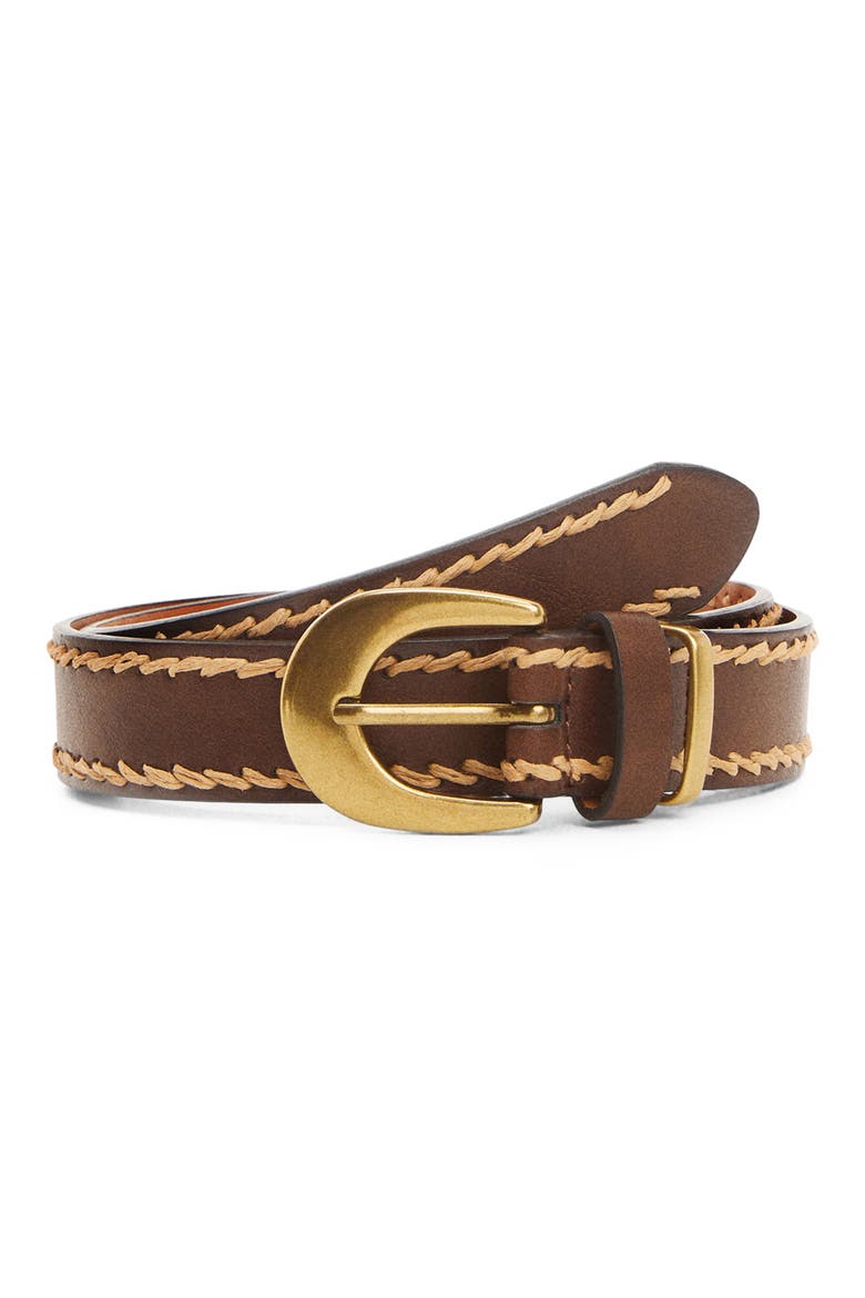 Monique Faux Leather Belt, Main, color, BROWN