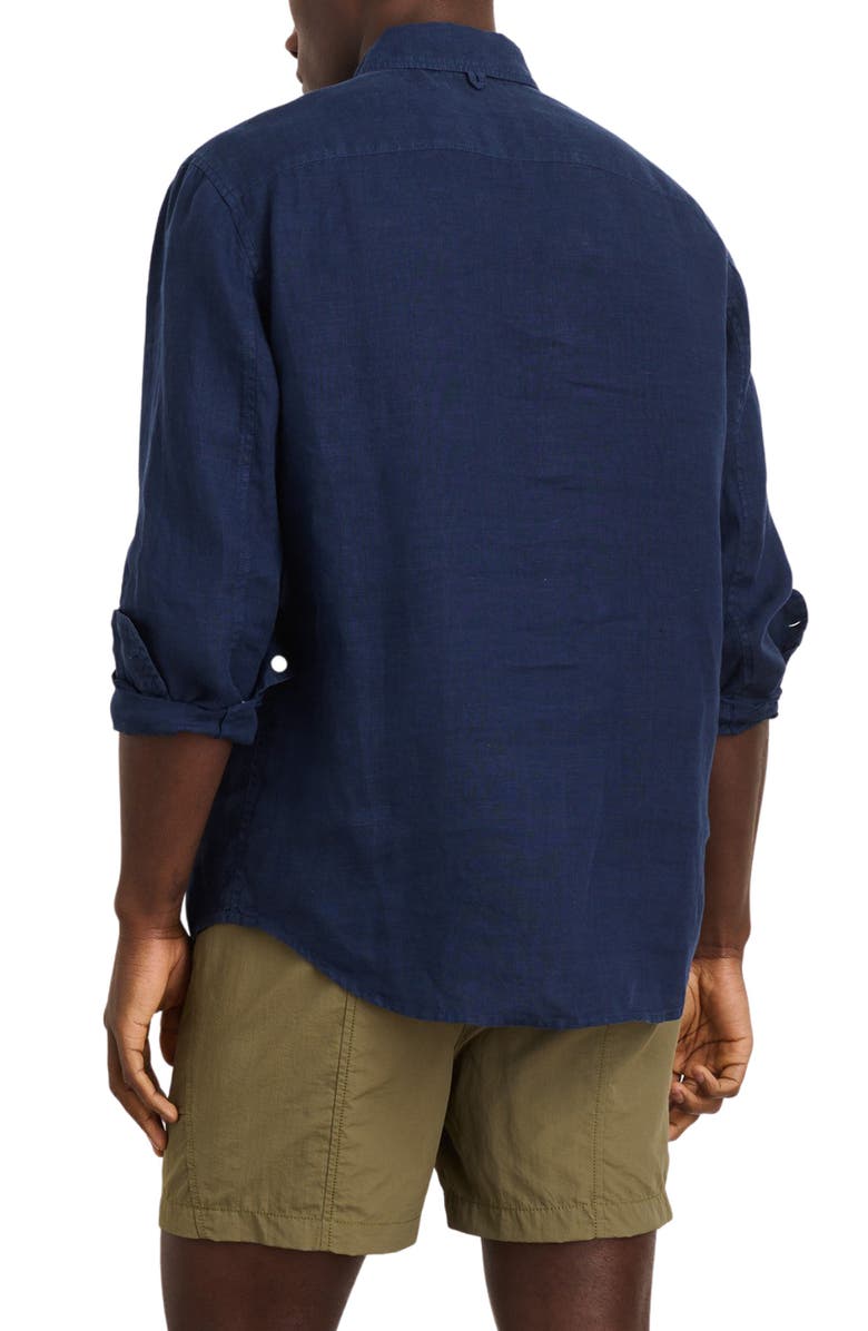 Alex Mill Mill Linen Button-Down Shirt, Alternate, color, Navy