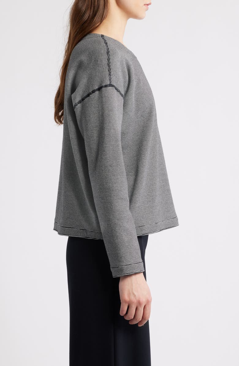 Eileen Fisher Reversible Organic Cotton Top, Alternate, color, Black/ Ivory