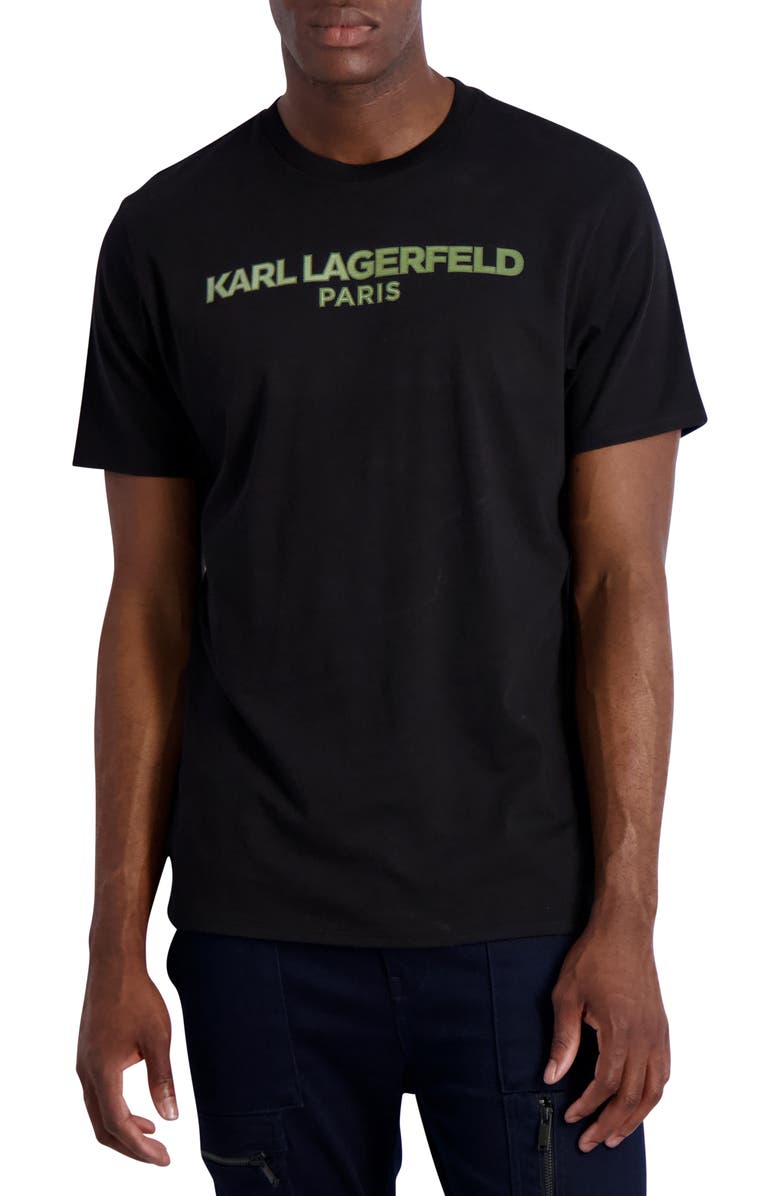 KARL LAGERFELD PARIS Logo Crewneck T-Shirt, Main, color, 