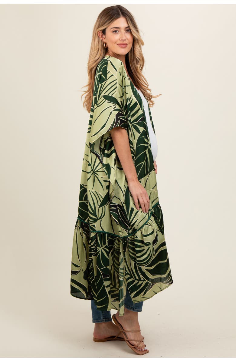 PinkBlush Tropical Print Long Cover Up, Alternate, color, Green