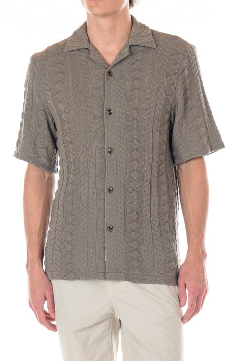 Positano Cabled Knit Camp Shirt