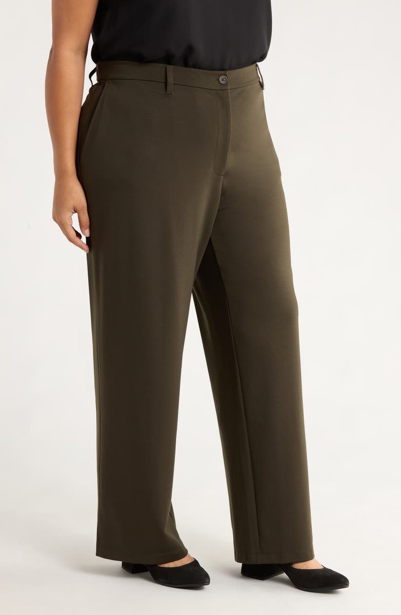 Eileen Fisher High Waist Wide Leg Pants, Alternate, color, Woodland