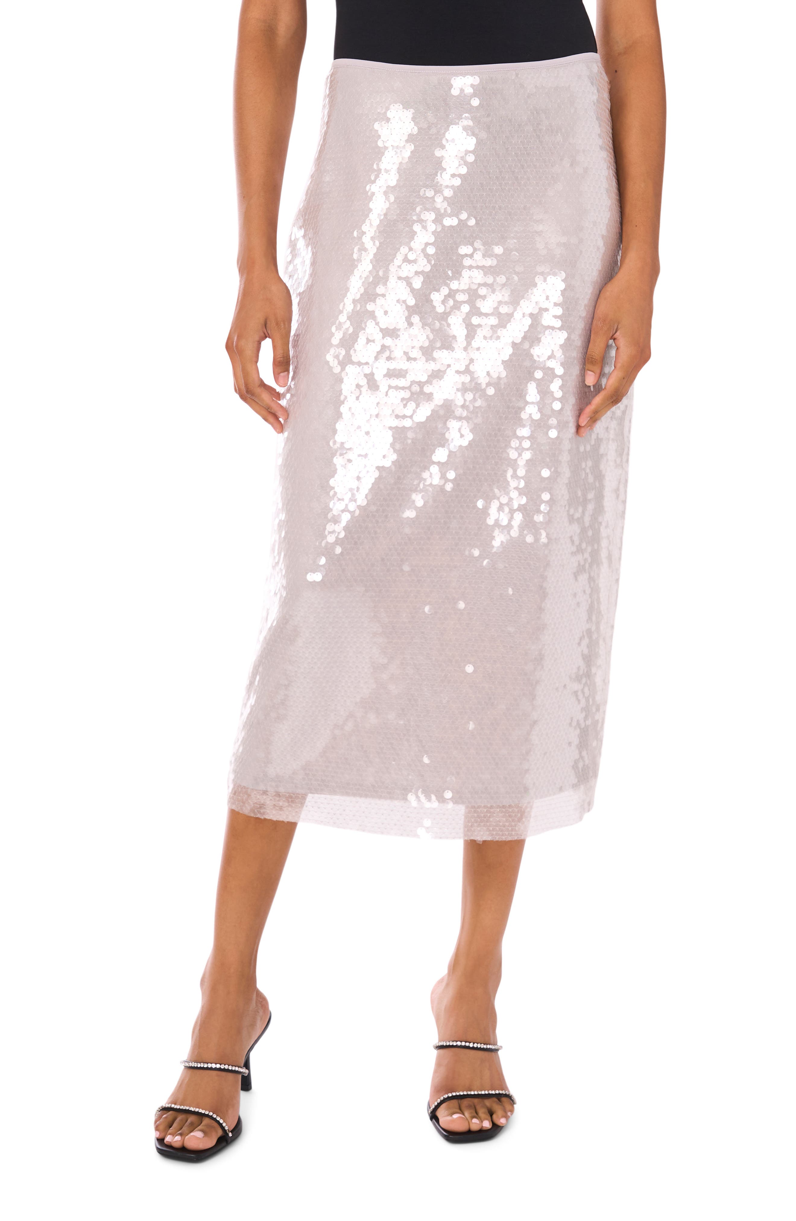 1.STATE Sequin Column Midi Skirt