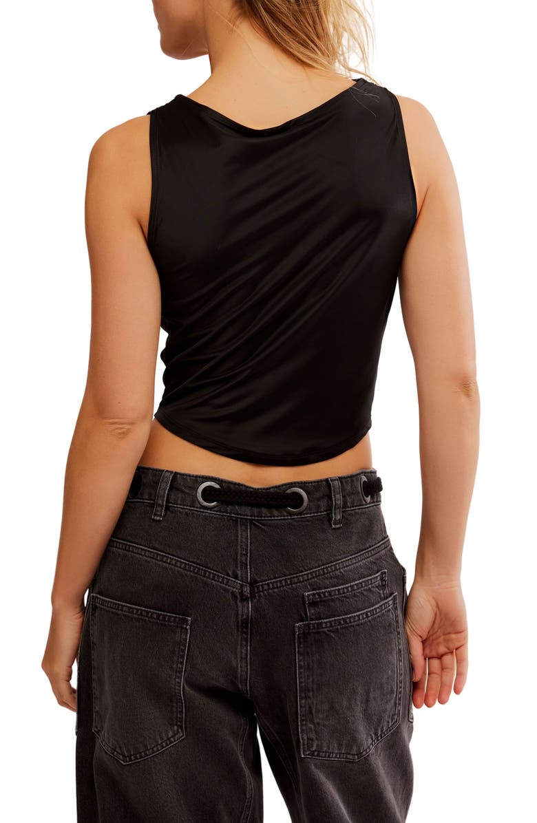 Free People City Nights Cowl Neck Sleeveless Top, Alternate, color, Black