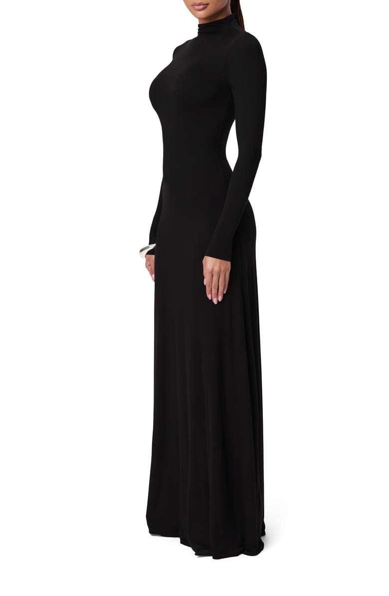 Naked Wardrobe Funnel Neck Long Sleeve Dress, Alternate, color, Black