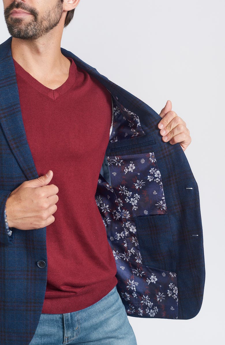 SAVILE ROW CO Plaid Sport Coat, Alternate, color, Navy