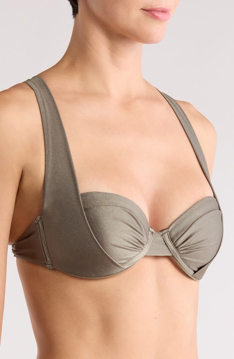 BOAMAR Sheyla Metallic Underwire Bikini Top, Alternate, color, Garden Green