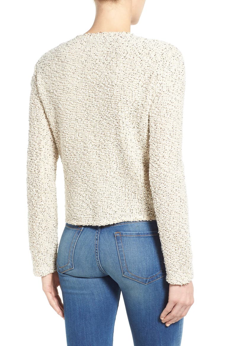 Tweed Moto Jacket, Alternate, color, BEIGE