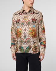 PHILIPP PLEIN Silk Pajamas Shirt Monogram Tattoo Men