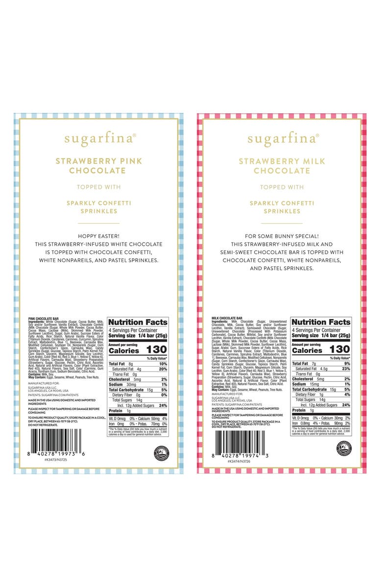 sugarfina Bunny Bark Set of 2 Chocolate Bars, Alternate, color, Multi