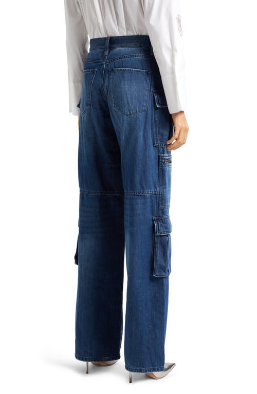 Alice And Olivia Cay Baggy Denim Cargo Pants In Love Train
