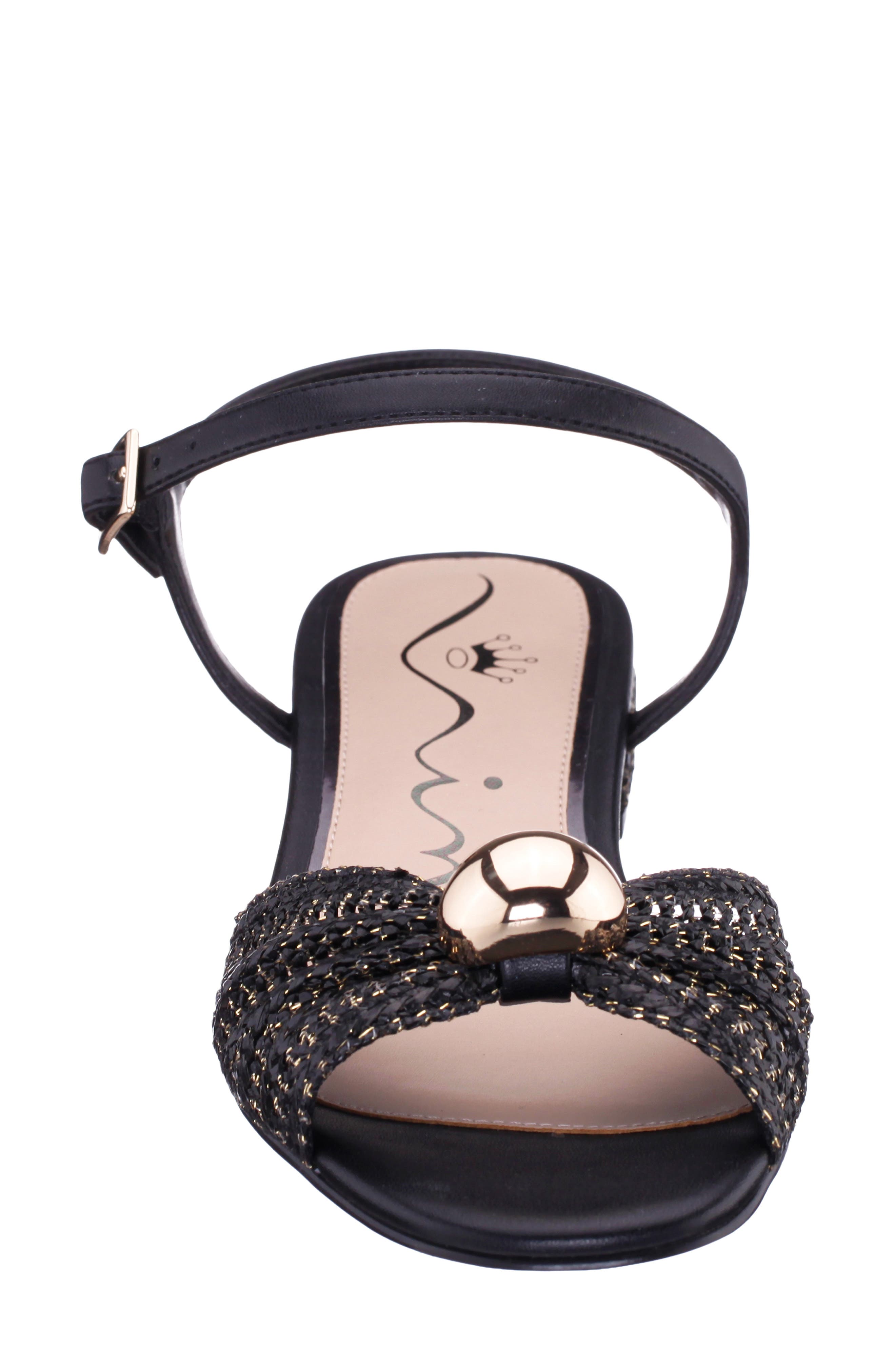 Nina Slater Ankle Strap Sandal, Alternate, color, Black